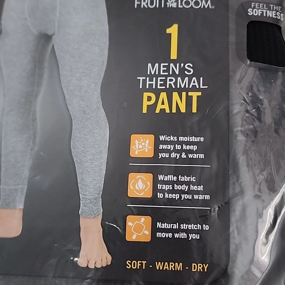 Fruit Of The Loom Men's Thermal Crew & Men's Thermal Pant Size: L - Picture 15 of 16